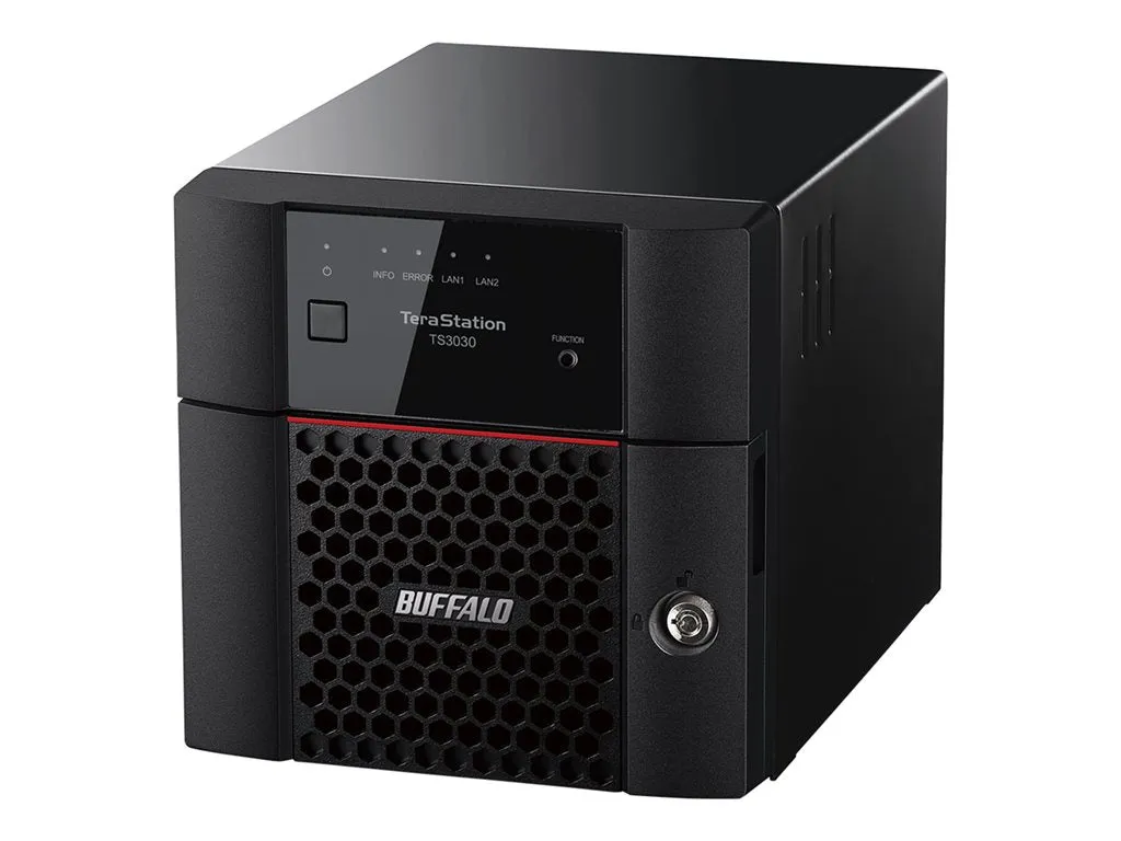 BUFFALO TeraStation 3030 Series TS3230DN - NAS server - 2 bays - 4 TB - HDD 2 TB x 2 - RAID 1, RAID 0, JBOD - RAM 2 GB - Gigabit TS3230DN0402