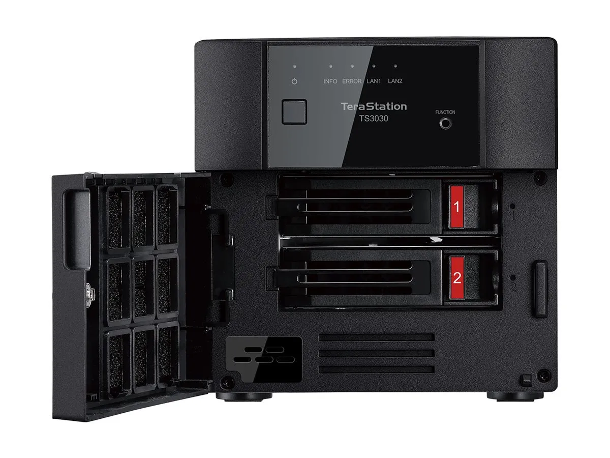 BUFFALO TeraStation 3030 Series TS3230DN - NAS server - 2 bays - 4 TB - HDD 2 TB x 2 - RAID 1, RAID 0, JBOD - RAM 2 GB - Gigabit TS3230DN0402