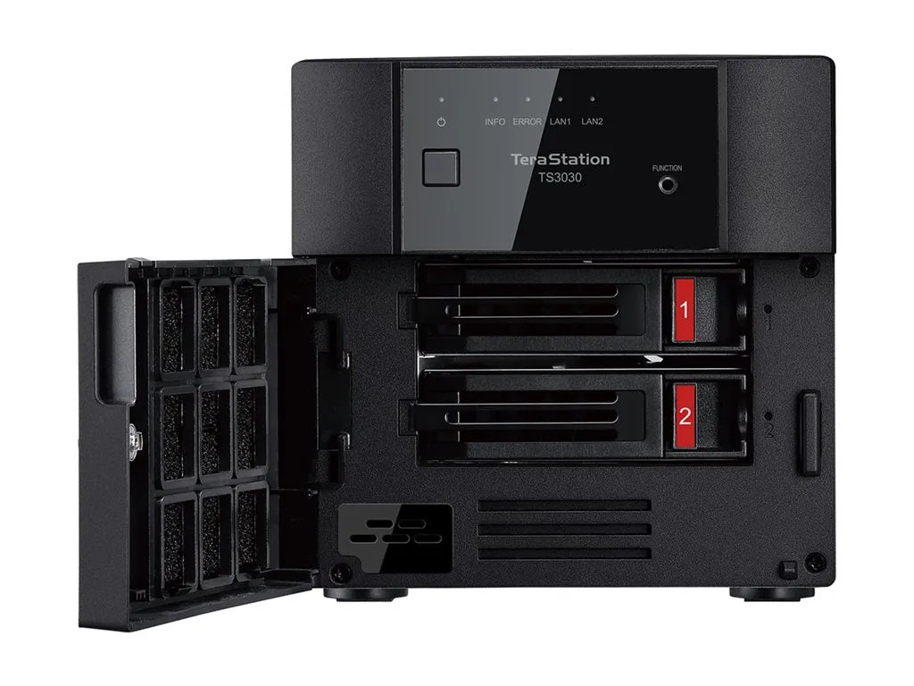 BUFFALO TeraStation 3030 Series TS3230DN - NAS server - 2 bays - 4 TB - HDD 2 TB x 2 - RAID 1, RAID 0, JBOD - RAM 2 GB - Gigabit TS3230DN0402