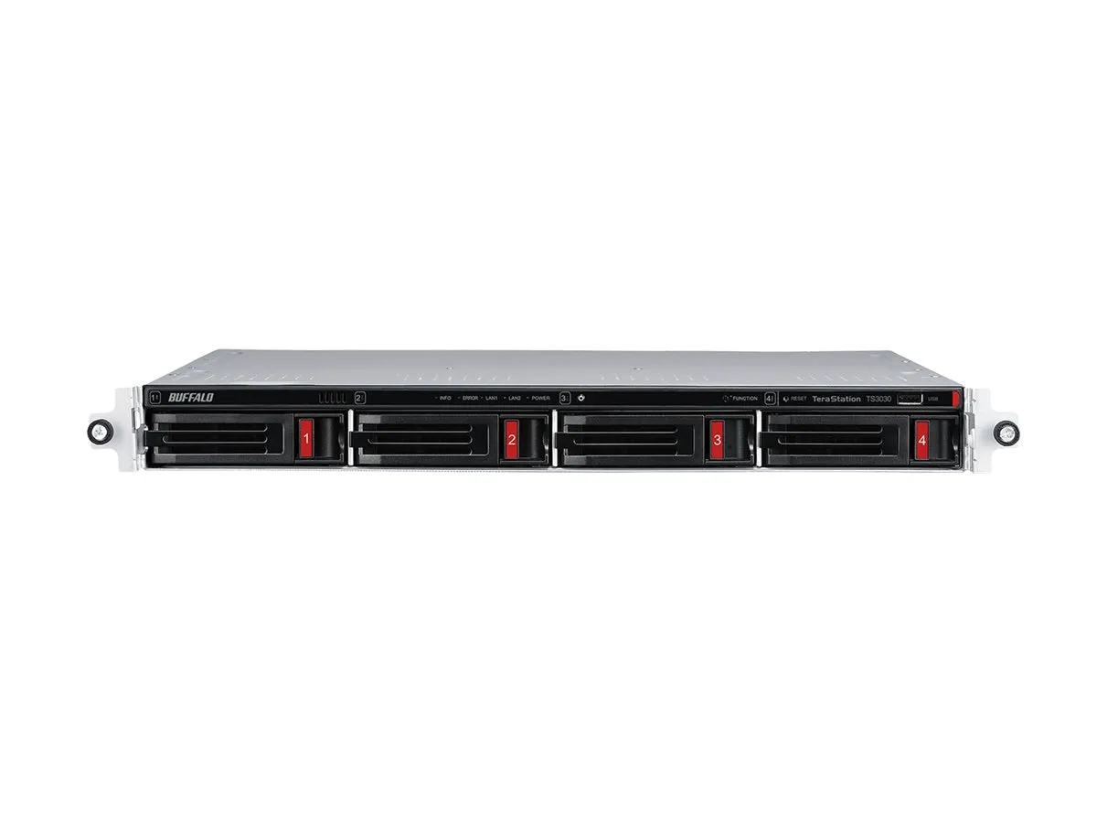 BUFFALO TeraStation 3030 Series TS3430RN - NAS server - 4 bays - 32 TB - rack-mountable - HDD 8 TB x 4 - RAID 1, RAID 0, JBOD, TS3430RN3204