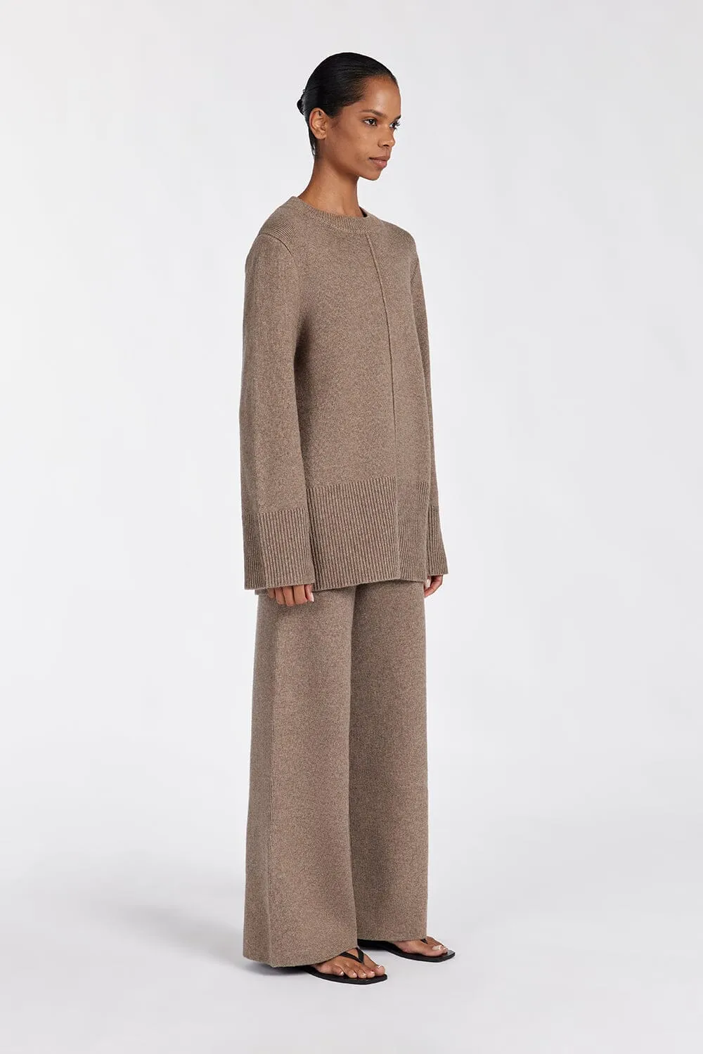 CLEMENCE CHOC MARLE KNIT JUMPER