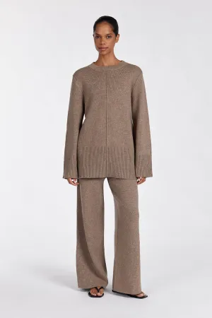 CLEMENCE CHOC MARLE KNIT JUMPER