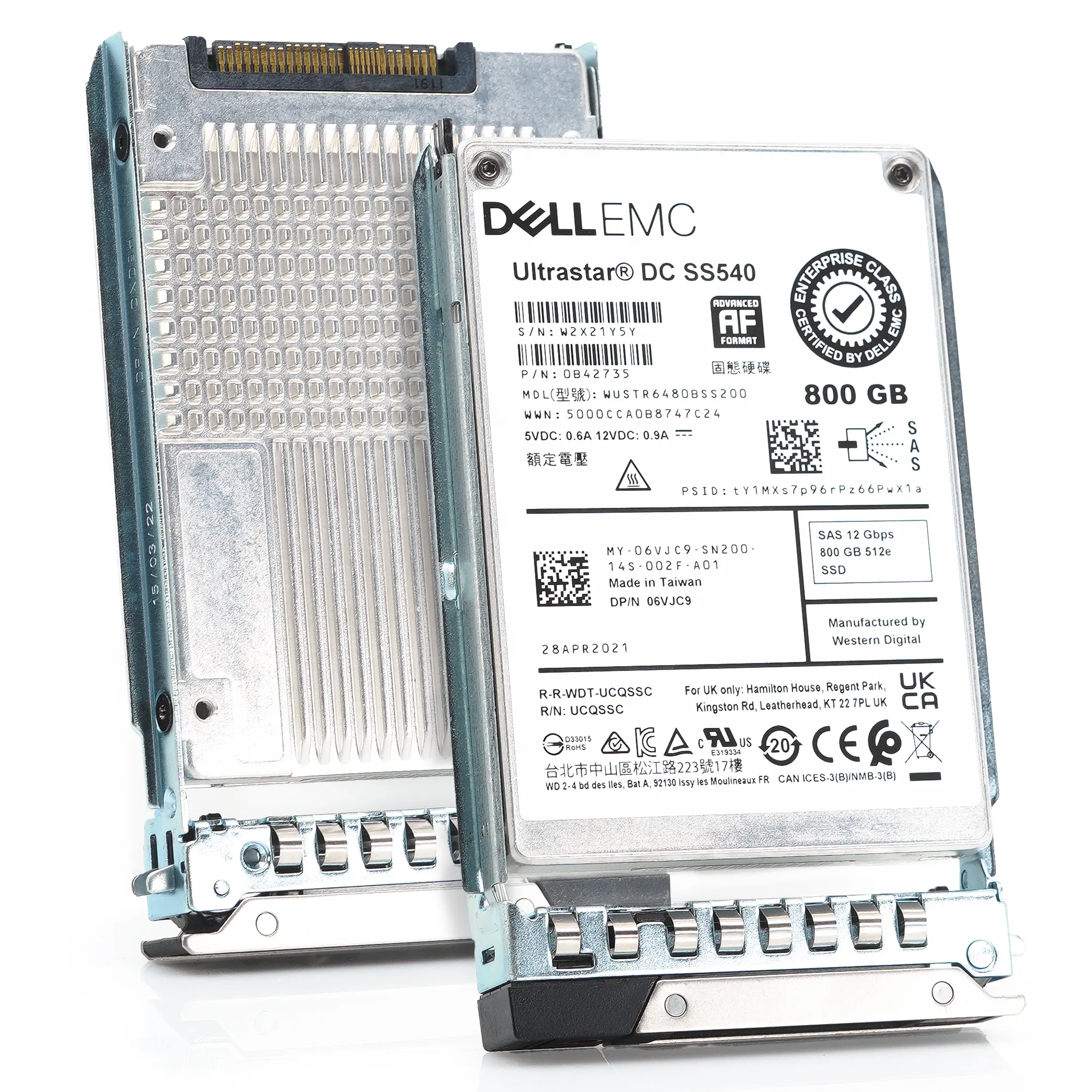Dell G14 6VJC9 WUSTR6480BSS200 800GB SAS 12Gb/s 3DWPD Mixed Use 2.5in Refurbished SSD