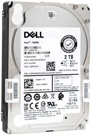 Dell Y6W8N 2TB 7.2K RPM SAS 12Gb/s 2.5" SED Manufacturer Recertified HDD