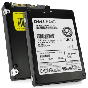 Dell/Samsung PM1643a MZILT7T6HMLA 7.68TB 1 DWPD SAS 12Gb/s 2.5in Refurbished SSD