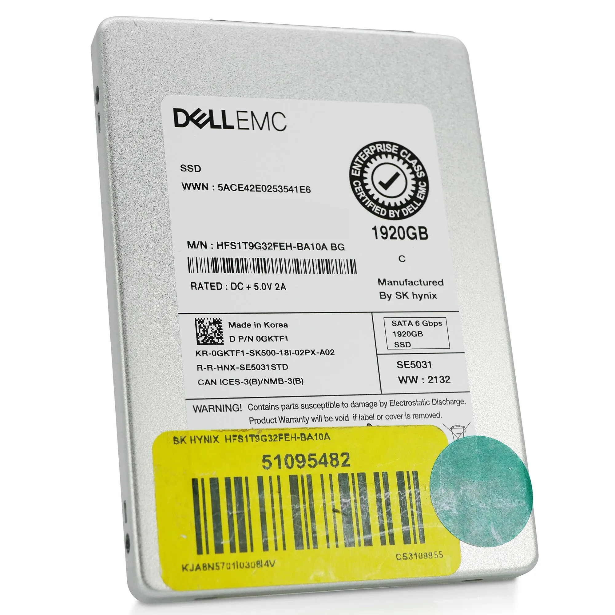 Dell/SK Hynix HFS1T9G32FEH 1.92TB SATA 6Gb/s 2.5in Refurbished SSD