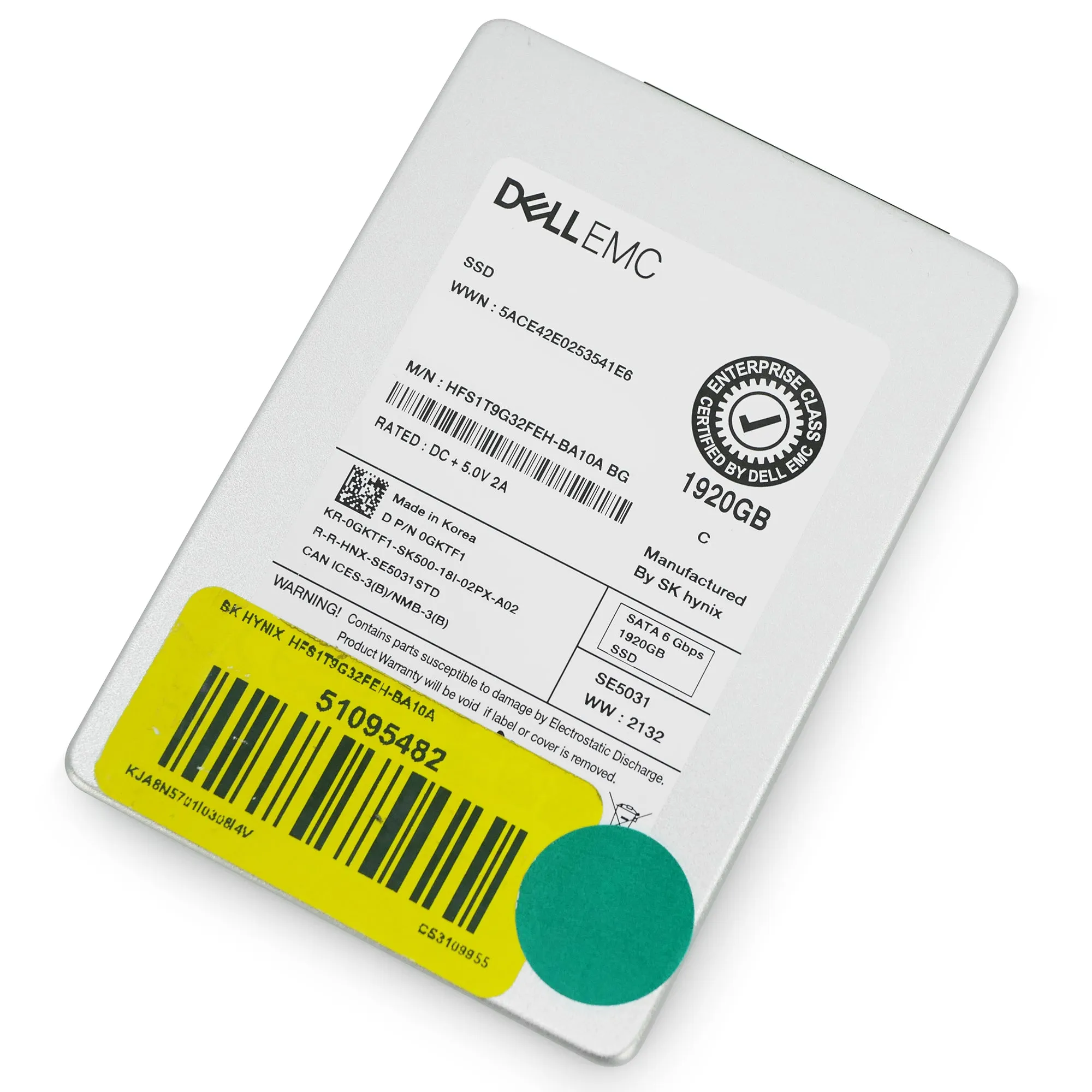 Dell/SK Hynix HFS1T9G32FEH 1.92TB SATA 6Gb/s 2.5in Refurbished SSD