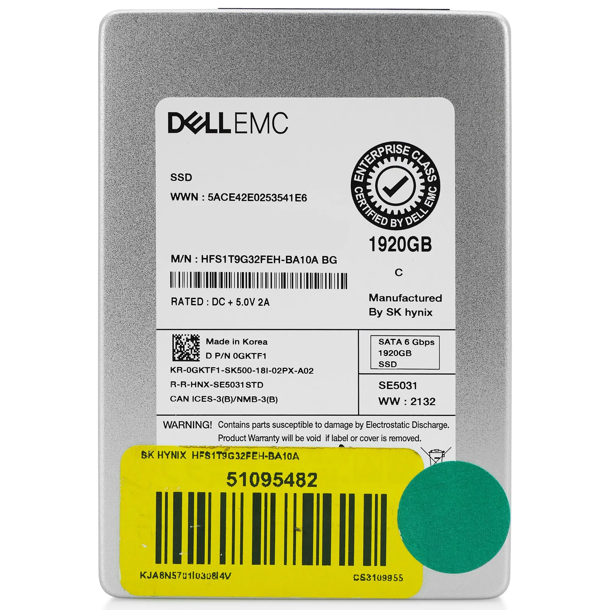 Dell/SK Hynix HFS1T9G32FEH 1.92TB SATA 6Gb/s 2.5in Refurbished SSD