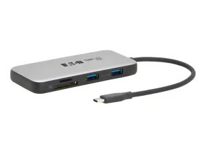 Eaton Tripp Lite Series USB-C Multiport Adapter 4K60Hz HDMI USB 3.2 Gen 2 Memory Card Slots 100W PD Charging - Docking station U444-06N-H4MUC3