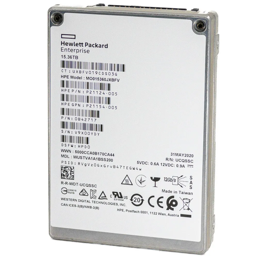 HP Ultrastar DC SS540 WUSTVA1A1BSS200 P21124-005 15.36TB SAS 12Gb/s 3D TLC 2.5in Solid State Drive