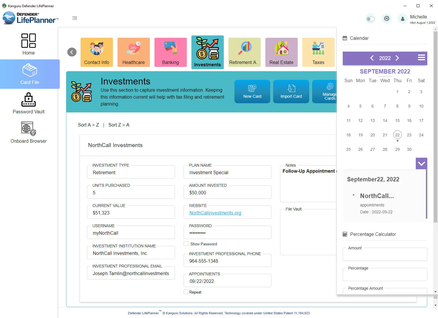 Kanguru Defender LifePlanner™ Secure, Personal Life Organizer & Password Manager