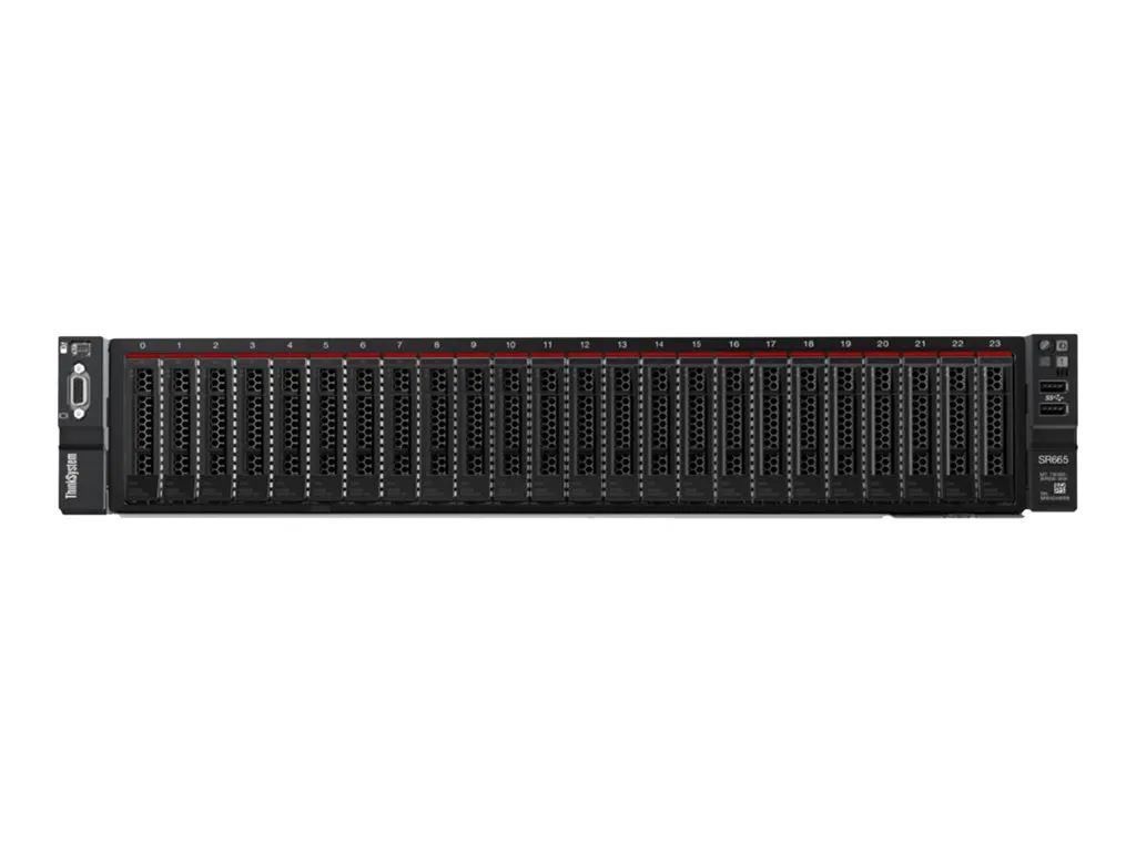 Lenovo ThinkSystem SR665 7D2V - Server - rack-mountable 2U - 2-way - 1 x EPYC 7643 / up to 3.6 GHz - RAM 32 GB - SAS - hot-swap 7D2V1006NA