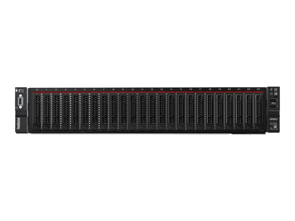 Lenovo ThinkSystem SR665 7D2V - Server - rack-mountable 2U - 2-way - 1 x EPYC 7643 / up to 3.6 GHz - RAM 32 GB - SAS - hot-swap 7D2V1006NA