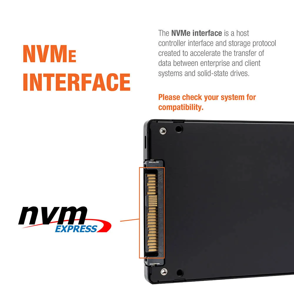 Micron 7300 Pro MTFDHBE3T8TDF-1AW1ZABYY 3.84TB PCIe Gen 3.0 x4 4GB/s 3D TLC U.2 2.5in Refurbished SSD