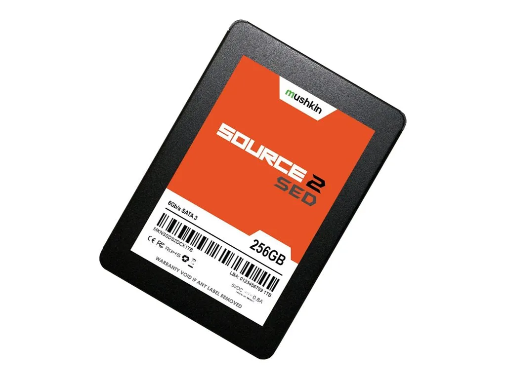 Mushkin Source 2 SED - SSD - encrypted - 256 GB - internal - 2.5 - SATA 6Gb/s - 256-bit AES - Self-Encrypting Drive (SED) MKNSSDSE256GB