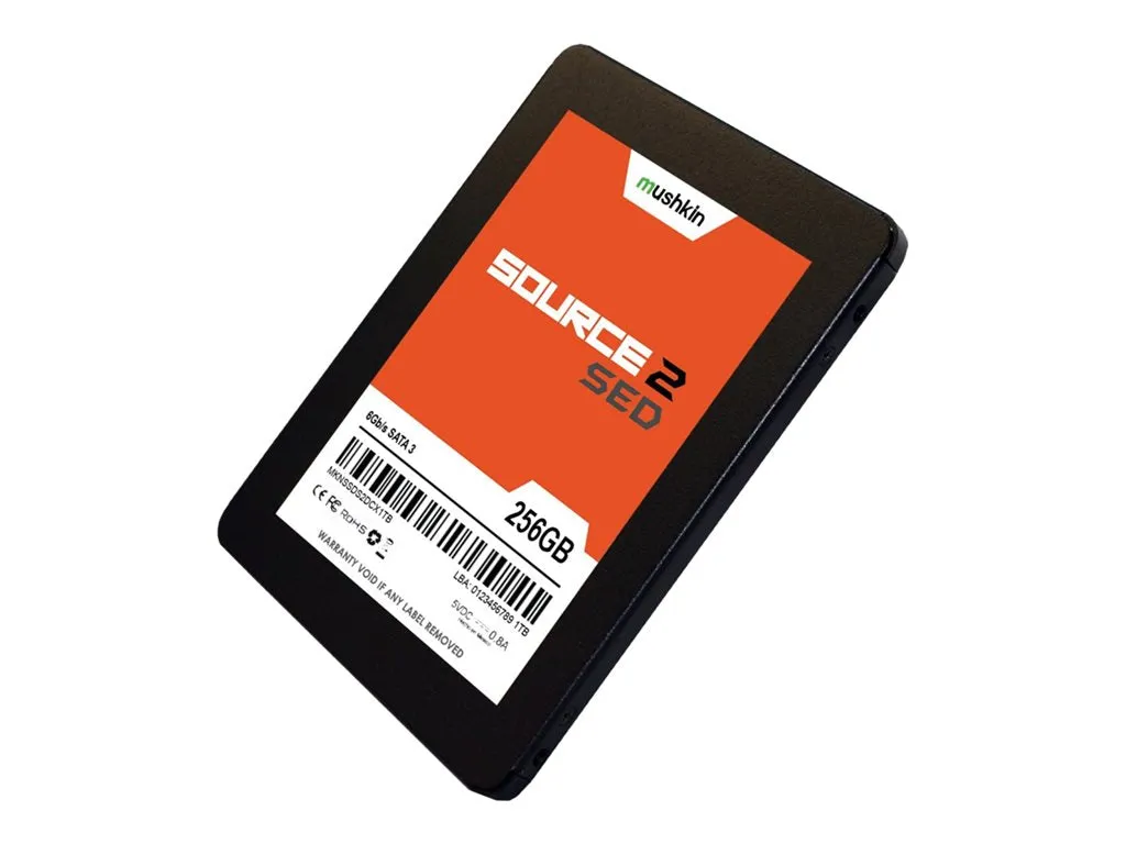 Mushkin Source 2 SED - SSD - encrypted - 256 GB - internal - 2.5 - SATA 6Gb/s - 256-bit AES - Self-Encrypting Drive (SED) MKNSSDSE256GB