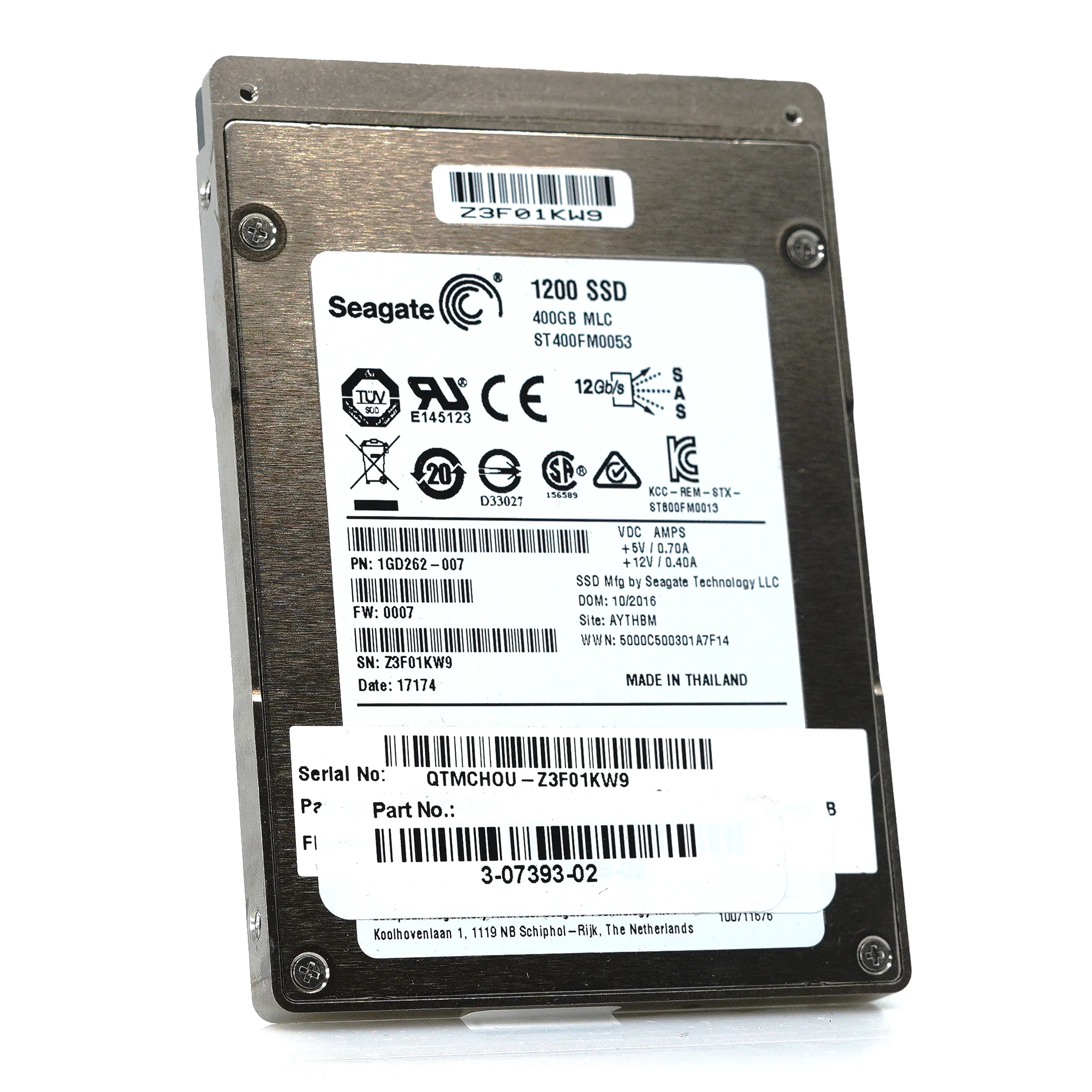 Seagate 1200 SSD ST400FM0053 400GB SAS 12Gb/s MLC High Endurance 10DWPD 2.5in Refurbished SSD