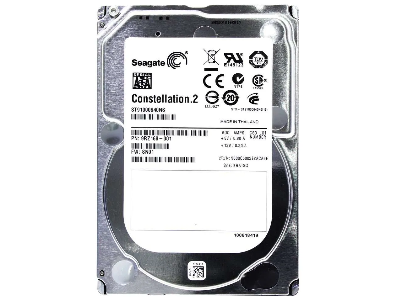 Seagate Constellation.2 ST91000640NS 1TB 7.2K RPM SATA 6Gb/s 64MB 2.5" HDD
