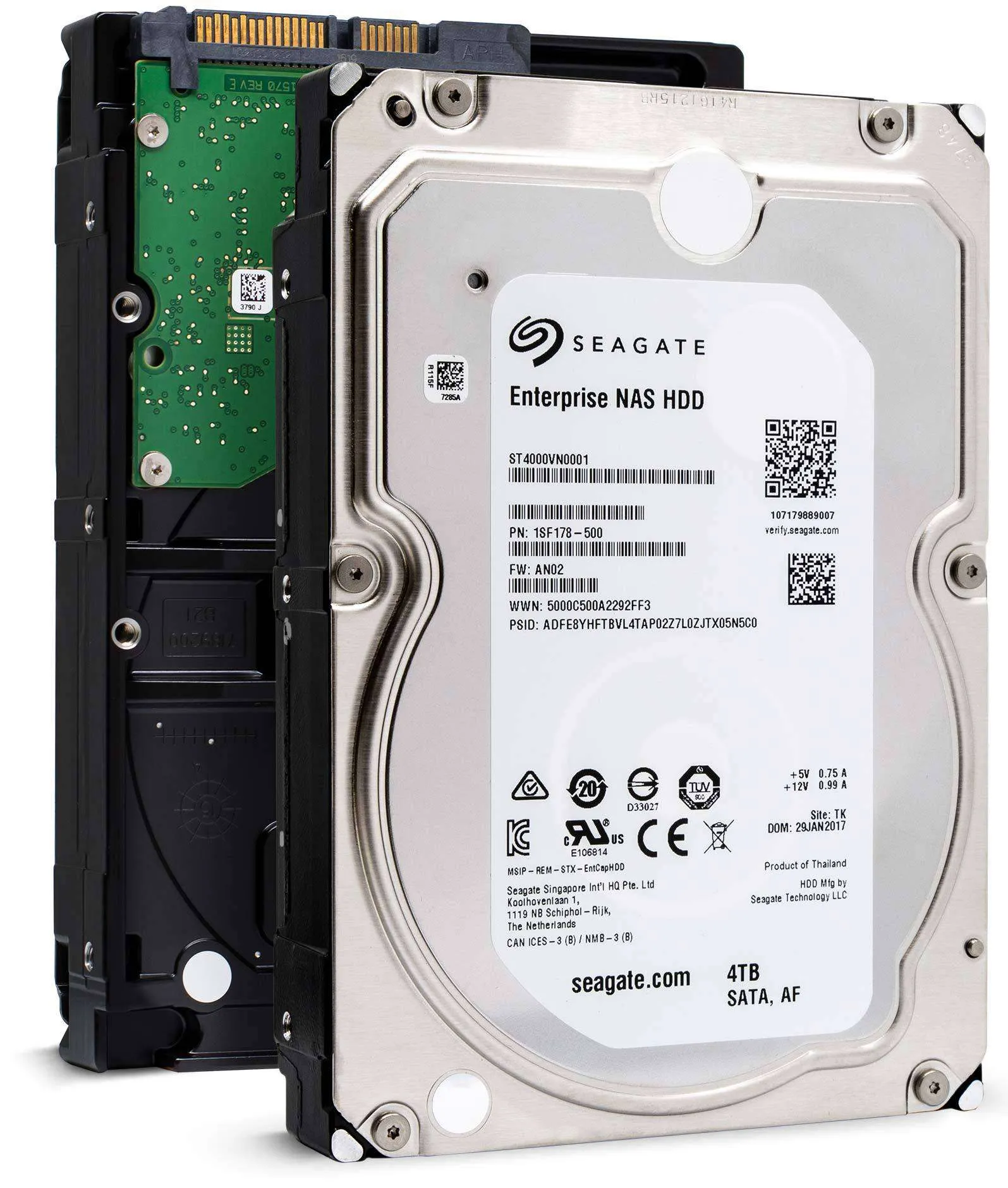 Seagate Enterprise NAS ST4000VN0001 4TB 7.2K RPM SATA 6Gb/s 512e 256MB 3.5" NAS Manufacturer Recertified HDD