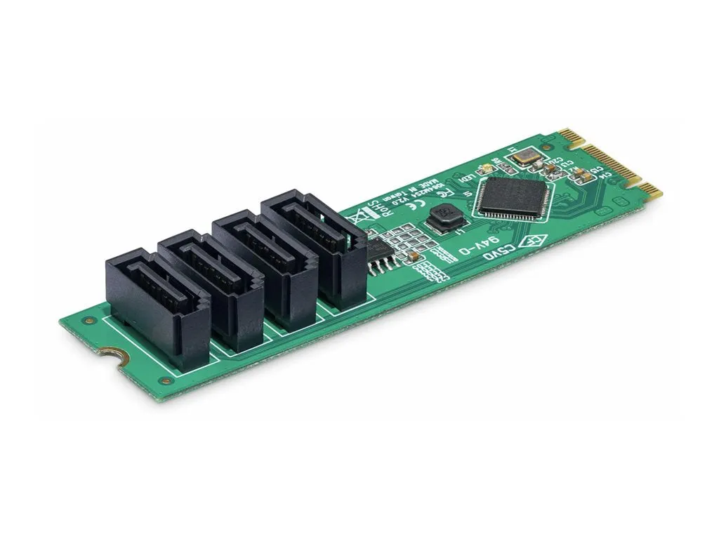 StarTech.com 4-Port M.2 to SATA Adapter Card, M.2 PCIe 3.0 to SATA HDD/SSD Expansion Card, ASM1064 Chipset, M.2 NVMe to 4x HDD/SSD 4P-SATA-M2-ADAPTER
