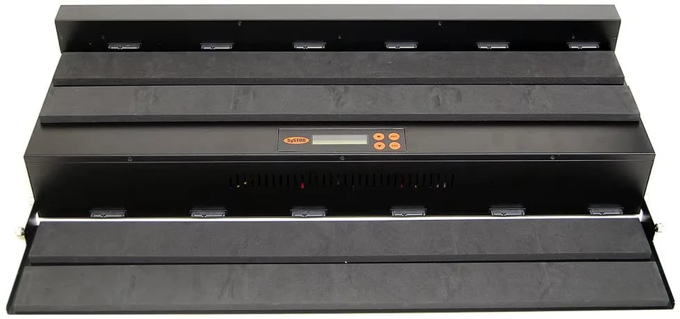 Systor 1 to 11 Flatbed SATA SSD HDD Duplicator & Sanitizer - 36GB/Min - Copy & Erase 3.5" & 2.5" Hard Disk & Solid State Drive 600MB/Sec (SYS11-SSD-SATA3)