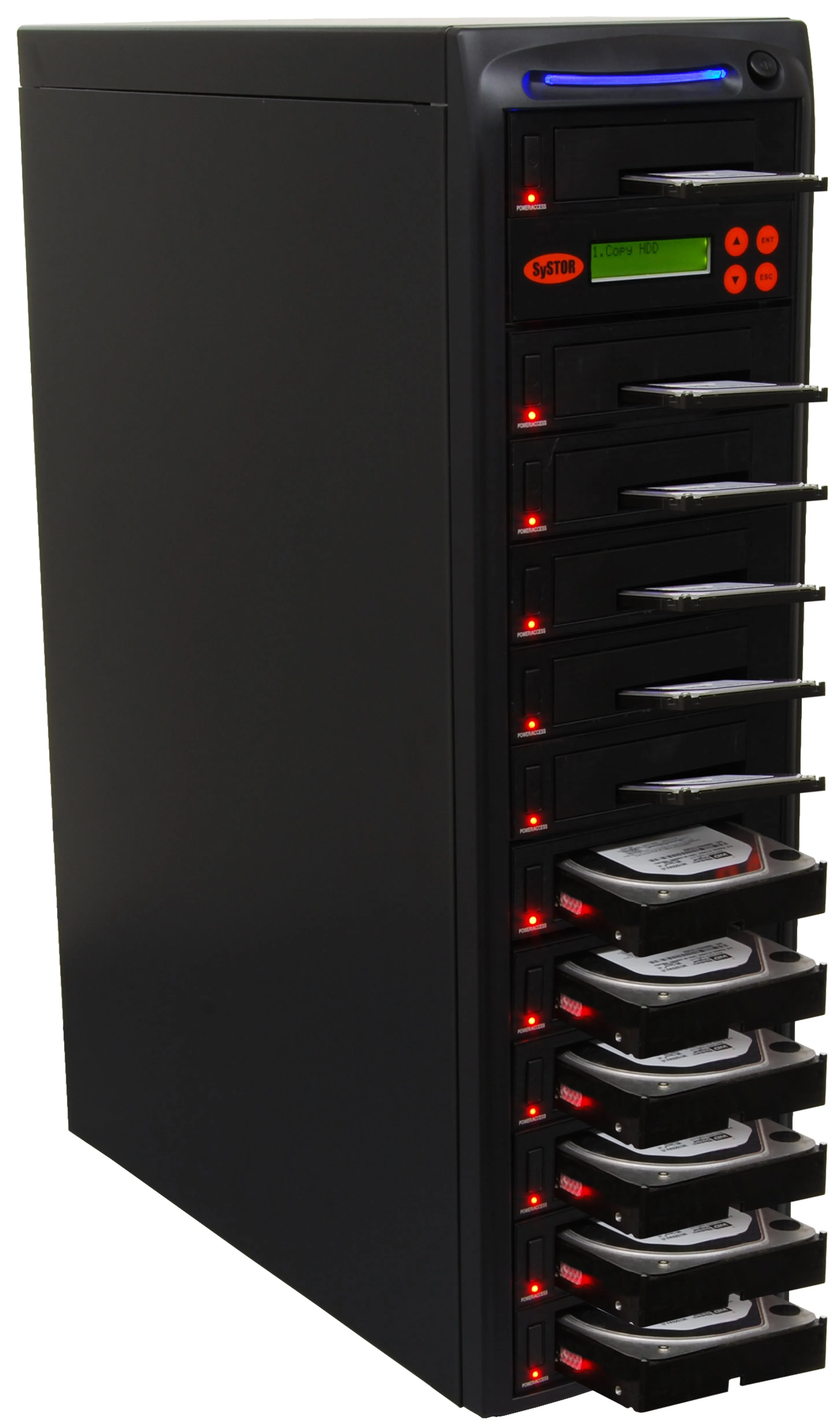 Systor 1 to 11 SATA SSD HDD Duplicator & Sanitizer - 36GB/Min - Dual Port Copy & Erase 3.5" & 2.5" Hard Disk & Solid State Drive (SYS611DP)