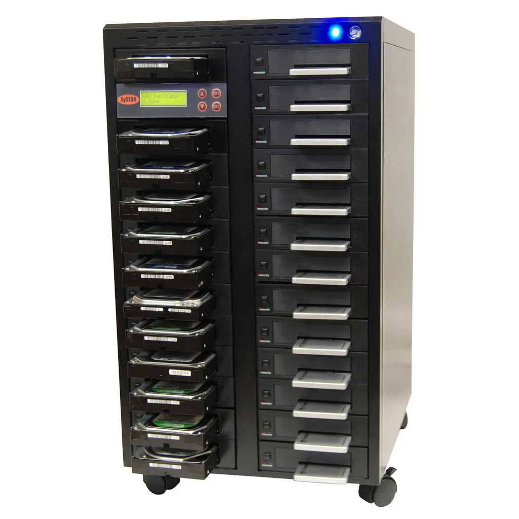 Systor 1 to 24 SATA SSD HDD Duplicator & Sanitizer - 9GB/Min - Dual Port Copy & Erase 3.5" & 2.5" Hard Disk & Solid State Drive (SYS2024HS-DP)