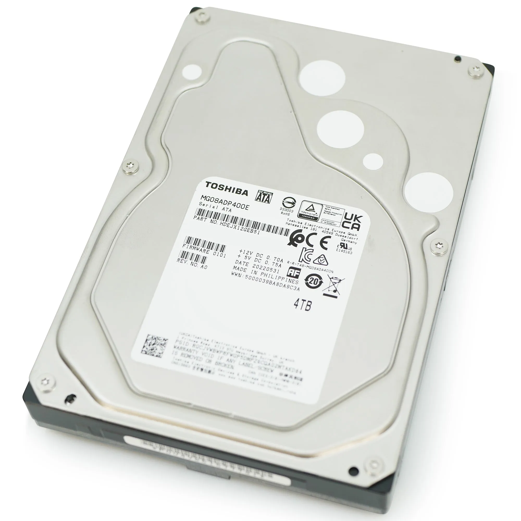 Toshiba MG08-D MG08ADP400E 4TB 7.2K RPM SATA 6Gb/s 512e 3.5in Hard Drive