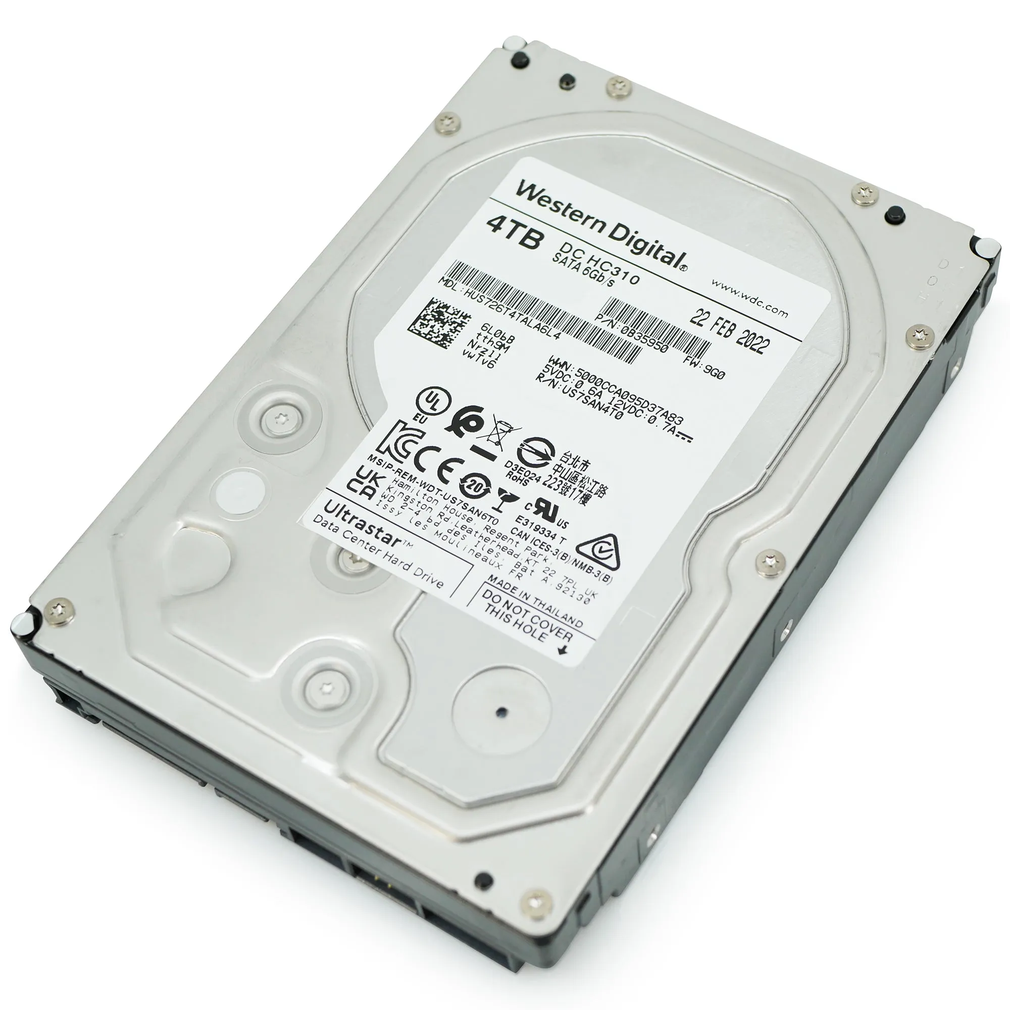Western Digital Ultrastar DC HC310 HUS726T4TALA6L4 0B35950 4TB 7.2K RPM SATA 6Gb/s 512n 3.5in Hard Drive