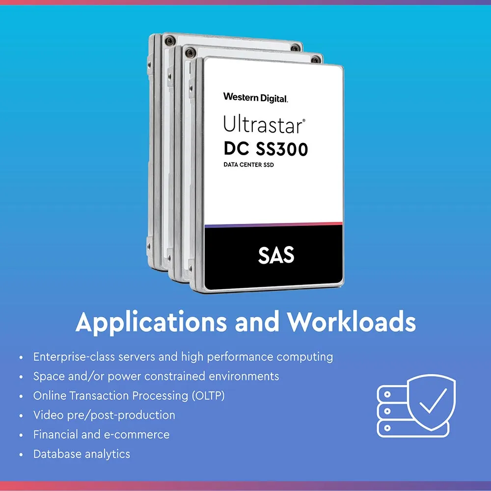 Western Digital Ultrastar DC SS300 HUSMM3232ASS200 3.2TB SAS 12Gb/s High Endurance ISE 2.5in Solid State Drive