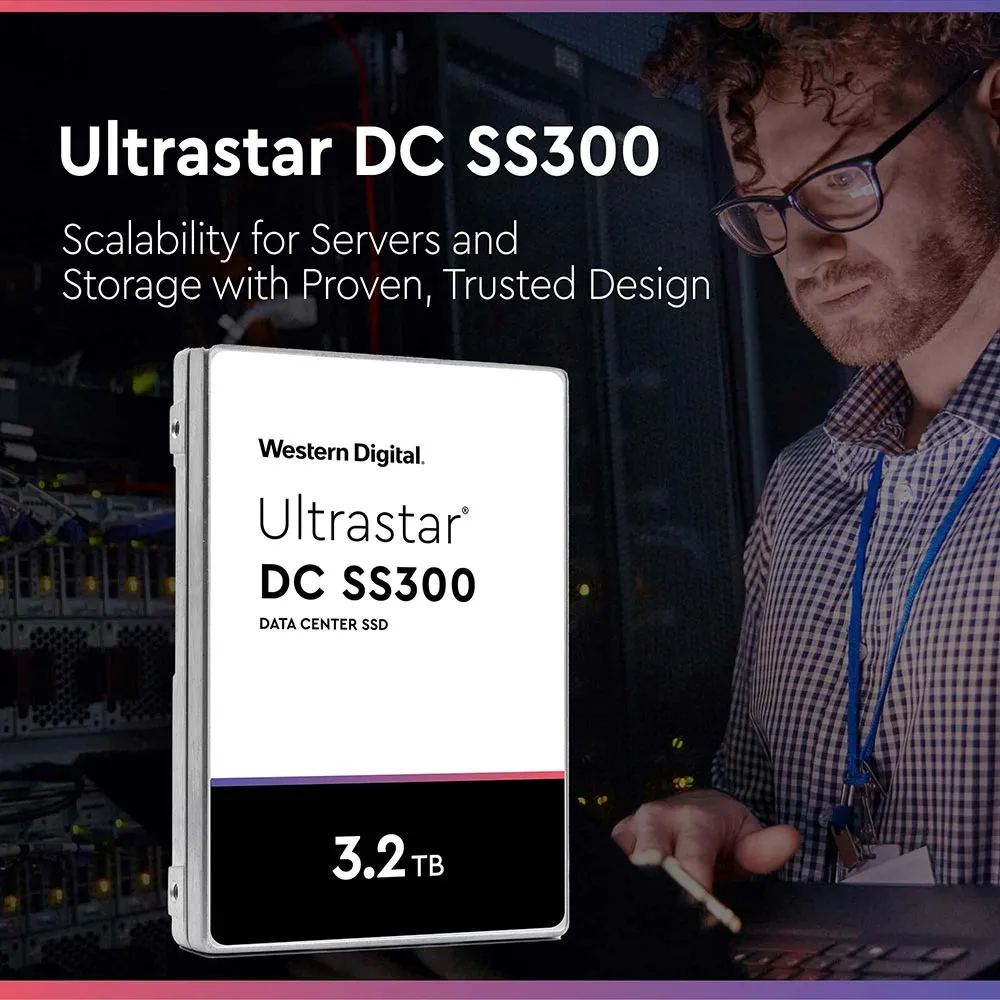 Western Digital Ultrastar DC SS300 HUSMR3232ASS205 JFCC7 3.2TB SAS 12Gb/s 3D MLC TCG-FIPS 2.5in Recertified Solid State Drive