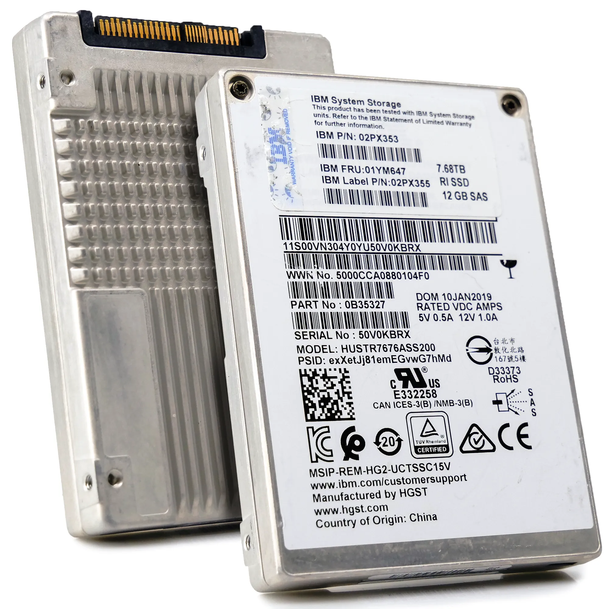 Western Digital/IBM Ultrastar DC SS200 HUSTR7676ASS200 7.68TB 1 DWPD SAS 12Gb/s Read-Intensive MLC 2.5in Recertified Solid State Drive